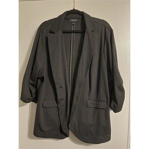 Torrid Black Ruched Sleeve Blazer (4)